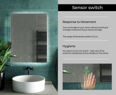 Designer Backlit LED Bathroom Mirror L58 #6