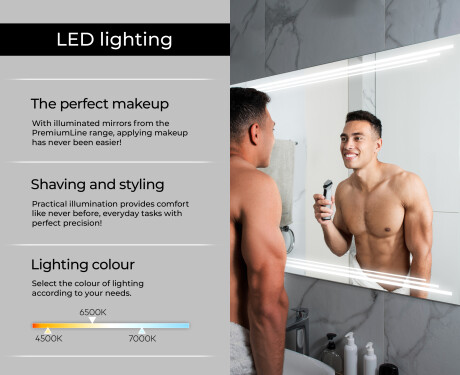 PremiumLine Illuminated Bathroom LED Lighted Mirror L75 #5