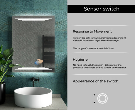 PremiumLine Illuminated Bathroom LED Lighted Mirror L75 #7