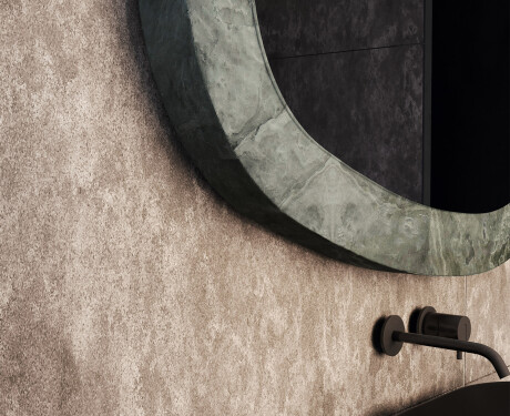 Irregular-shaped mirror with a natural stone frame L296 #3