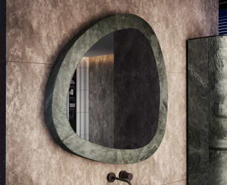 Irregular-shaped mirror with a natural stone frame L296 #4