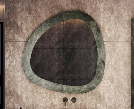 Irregular-shaped mirror with a natural stone frame L296 #5