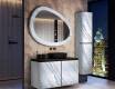 Asymmetrical mirror featuring a stone texture L298