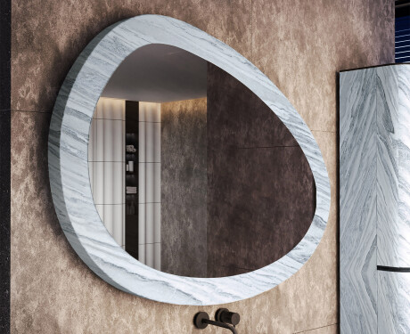 Asymmetrical mirror featuring a stone texture L298 #4