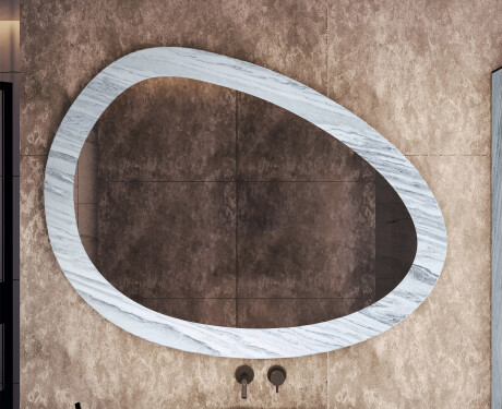 Asymmetrical mirror featuring a stone texture L298 #5
