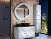 Bathroom mirror with a custom stone frame L297