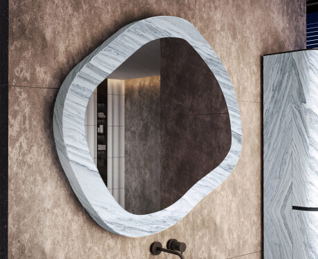 Bathroom mirror with a custom stone frame L297 #4