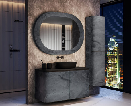 Bathroom mirror featuring a stone-look laminate L295