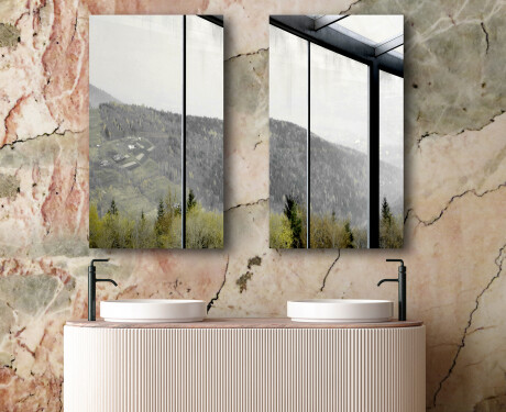 Rectangular wall hanging mirror L197 #6