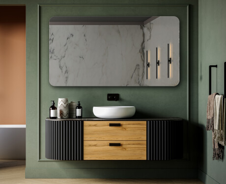 Rounded wall hanging mirror L199