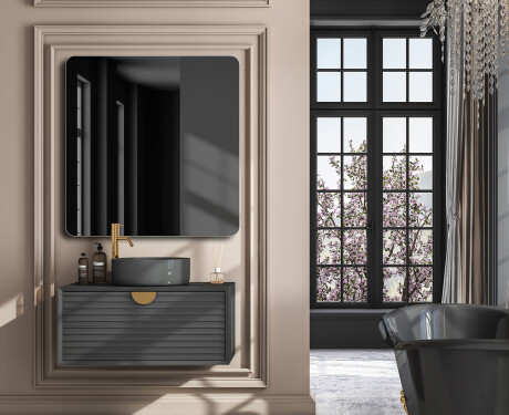 Rounded vertical wall hanging mirror L200 #4