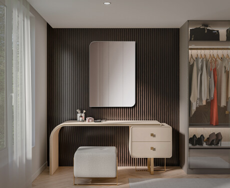 Rounded vertical wall hanging mirror L202 #2