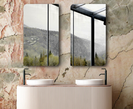 Rounded vertical wall hanging mirror L202 #6