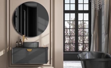 Round wall hanging mirror L203