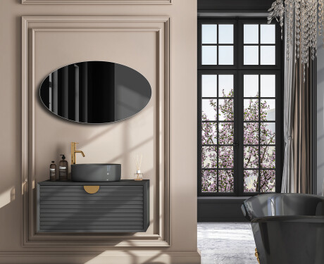 Oval wall hanging mirror L206 #4