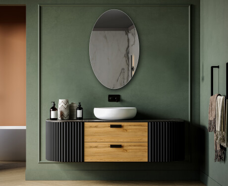 Oval vertical wall hanging mirror L207