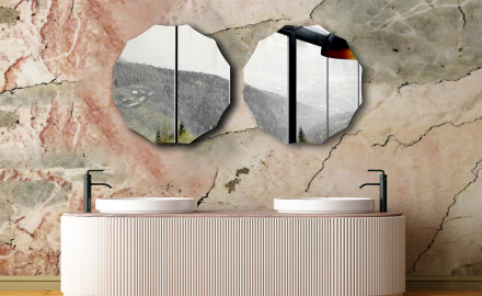 Round wall hanging mirror L220