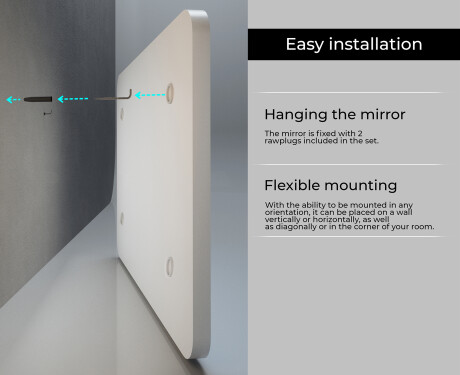 Hanging framed rounded mirror L199 #5