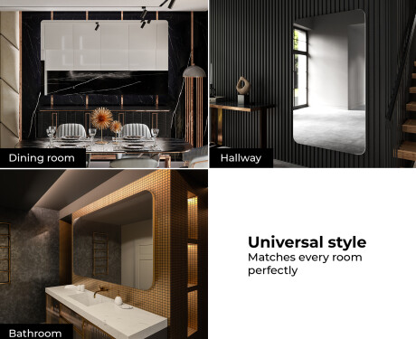 Hanging framed rounded mirror L199 #6