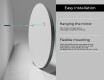 Hanging framed round mirror L203 #5