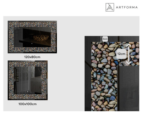 Backlit Decorative Mirror - Natural Stones #2