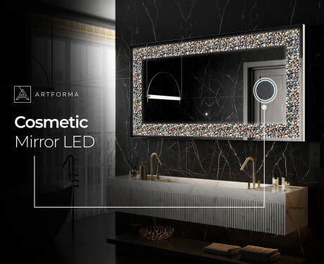 Backlit Decorative Mirror - Natural Stones #10