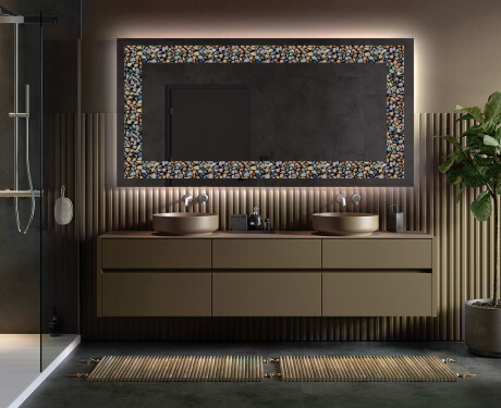 Backlit Decorative Mirror - Natural Stones #5