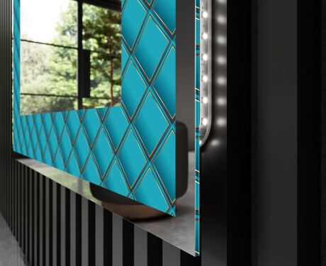 Backlit Decorative Mirror - Blue Harmonies #3