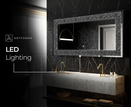 Backlit Decorative Mirror - Dark Elegance #10