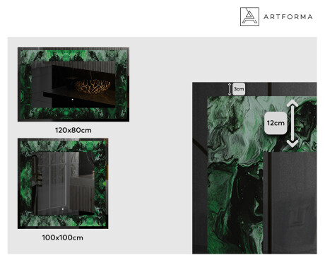 Backlit Decorative Mirror - Malachite Magic #2