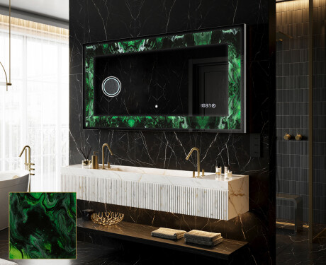 Backlit Decorative Mirror - Malachite Magic