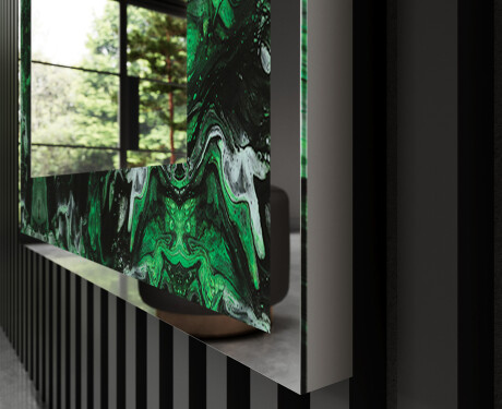 Backlit Decorative Mirror - Malachite Magic #3
