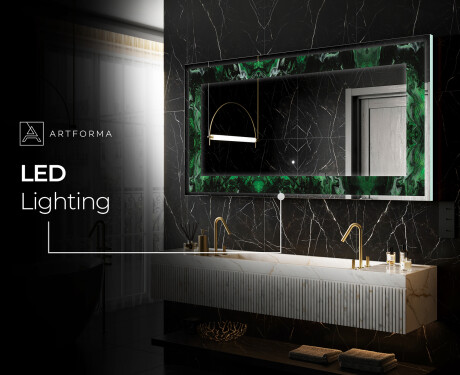 Backlit Decorative Mirror - Malachite Magic #10