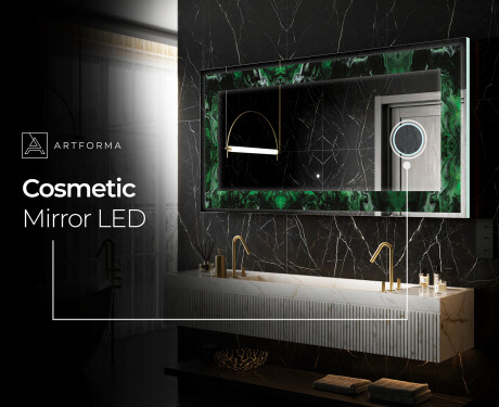 Backlit Decorative Mirror - Malachite Magic #11