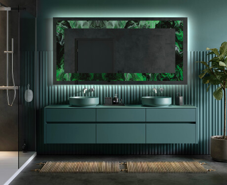 Backlit Decorative Mirror - Malachite Magic #5