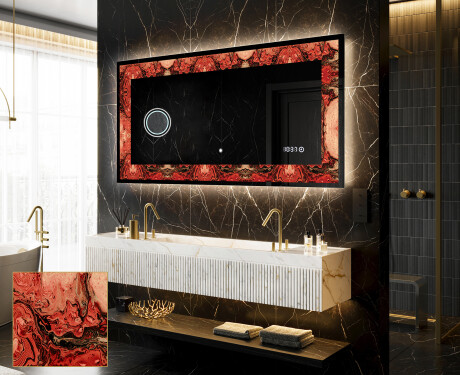 Backlit Decorative Mirror - Fiery Reflections