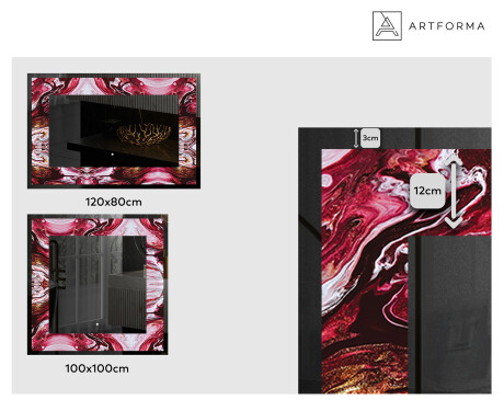 Backlit Decorative Mirror - Ruby Rhythms #2