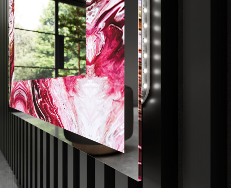 Backlit Decorative Mirror - Ruby Rhythms #3
