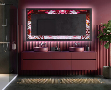 Backlit Decorative Mirror - Ruby Rhythms #5
