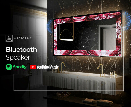 Backlit Decorative Mirror - Ruby Rhythms #7