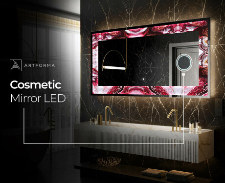 Backlit Decorative Mirror - Ruby Rhythms #9