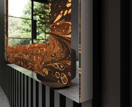 Backlit Decorative Mirror - Amber Shell #3
