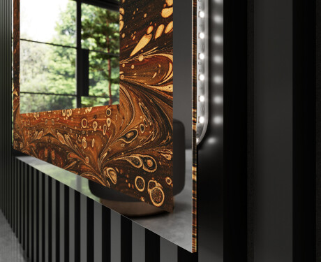 Backlit Decorative Mirror - Amber Shell #3