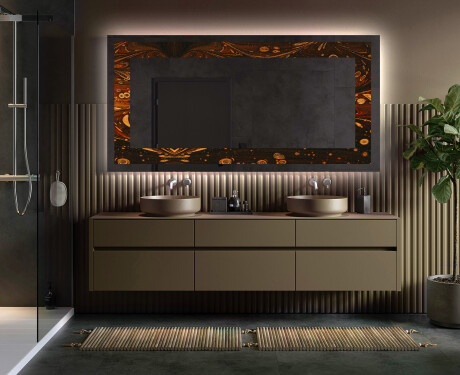 Backlit Decorative Mirror - Amber Shell #5