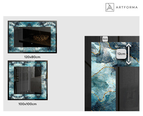 Backlit Decorative Mirror - Sapphire Reflections #2