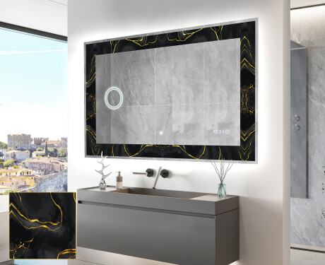 Backlit Decorative Mirror - Golden Veins