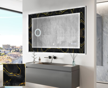 Backlit Decorative Mirror - Golden Veins