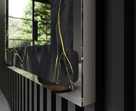 Backlit Decorative Mirror - Golden Veins #3