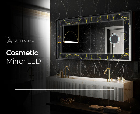 Backlit Decorative Mirror - Golden Veins #11