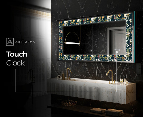 Backlit Decorative Mirror - Cascading Flowers #9
